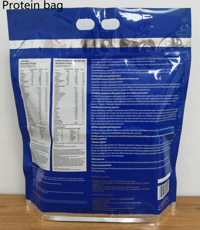 15lbs Custom Protein Powder Packaging Bag Resealable Plastic Protein ...